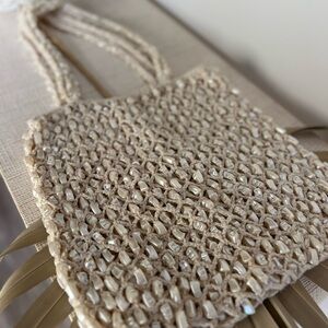 Viral Handmade Beaded Bag, Freshwater Pearl Style, Beach Tote, Zara Style, NWT